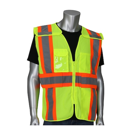 Pip ANSI Type R Class 2 Expandable Two-Tone Mesh Breakaway Vest 302-0590LY-2X/5X