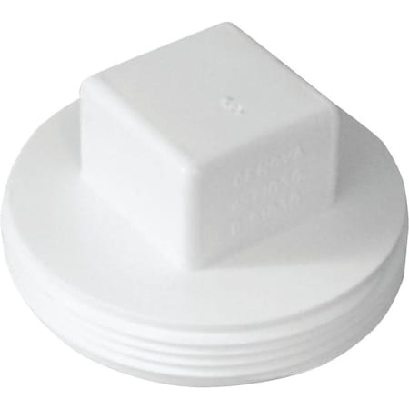 Canplas Sewer Plug, 4 in, MNPT, PVC, White 414244BC