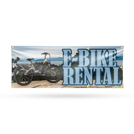 Signmission E Bike Rental, 36 Inch x 96 Inch, Vinyl Banner B-96-30554