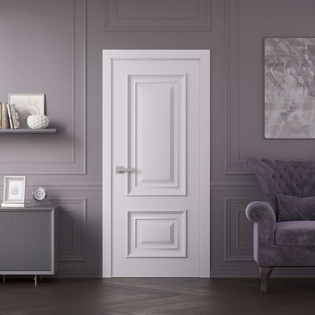 Sartodoors Slab Door Panel 24x84 inches White Solid Core Modern Interior ROYAL9822S-EMAL-2484