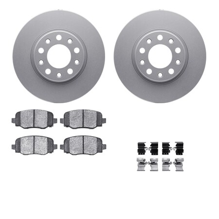 Dynamic Friction Co DFC GEOSPEC Coated Rotors with 5000 Brake Pads - Ceramic and Hardware 4512-42061