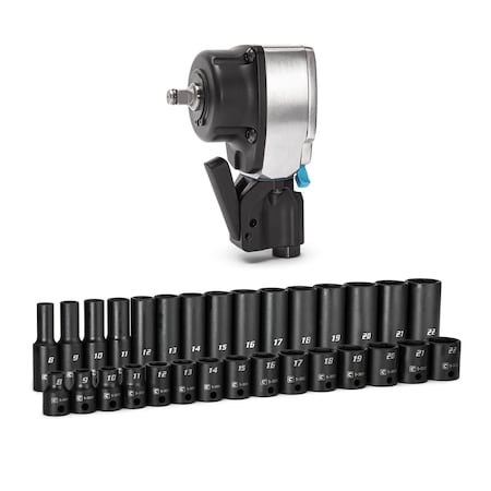 Capri Tools 3/8 in. Drive 6-Point Impact Bundle, Metric, 31-Piece CP53000-31MIB