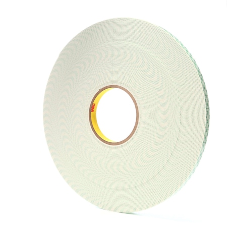 3M Double-Sided Foam Tape, 1/2 in W, 36 yd L, 1/16 in, Polyurethane Foam, Double-Sided, 18 PK 4026