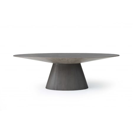 Homeroots 95" Gray Rounded Solid Wood Pedestal Base Dining Table 370712