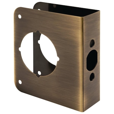 Prime-Line Lock and Door Reinforcer, 238 in Backset, 138 in Thick Door, Brass, Antique Brass, 412 in H U 9572