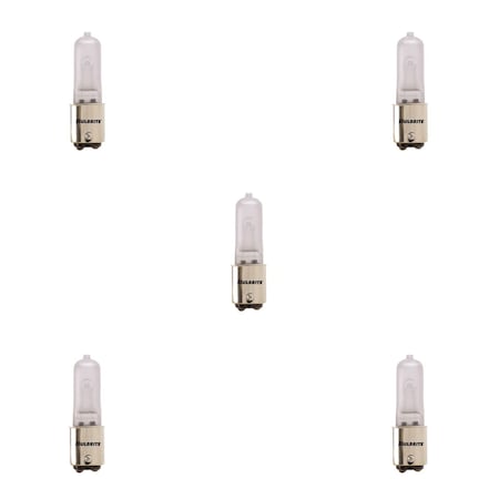 Bulbrite Halogen Dimm. 120V T4 Mini Bulbs, Frosted, Double-Contact Bayonet BA15D Base, 100W, 2900K, 5PK 860814