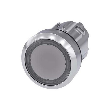 Siemens Pushbutton, 22 mm, round, metal, shiny, clear, pushbutton, flat 3SU1050-0AB70-0AA0-ZY11