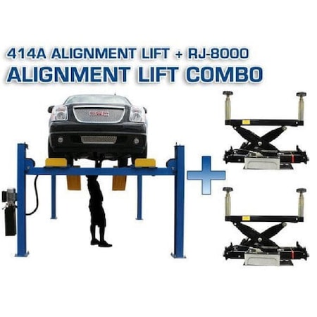 Atlas Automotive Equipment 414A Alignment Lift + Rj8 Rolling Jacks Combo ATTD-414A-COMBO-FPD