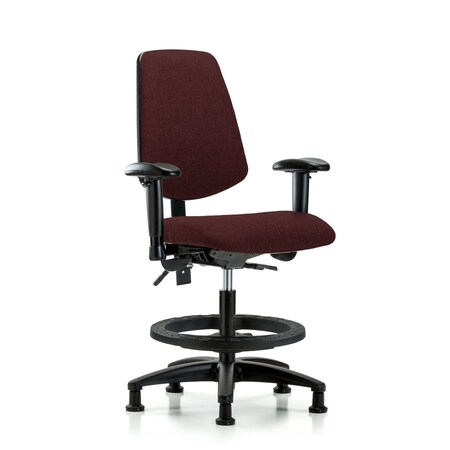 Blue Ridge Ergonomics Fab Med Bench Chair, Bk, BF, Glds, Bur, 6-Way Adjustable, 22" to 29" Height, Burgundy BR-FMBCH-MB-RG-T0-A1-BF-RG-F41