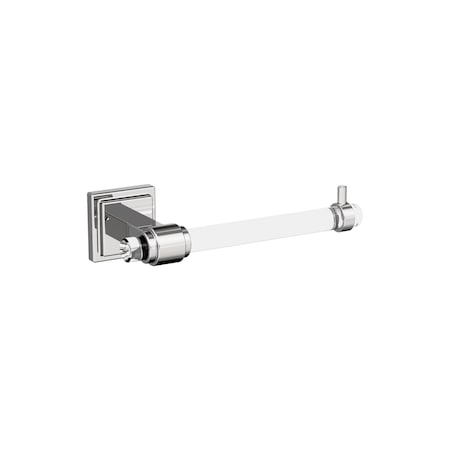 Amerock Glacio Clear/Chrome Contemporary Single Post Toilet Paper Holder BH36061C26
