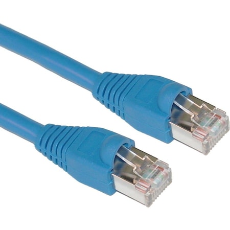 Cable Wholesale Shielded Cat5e Blue Copper Ethernet Cable, Snagless/Molded Boot, POE Compliant, 7 foot 10X6-56107