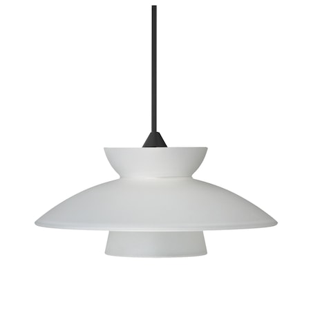 Besa Lighting Besa Trilo 7 Pendant, Frost, Black Finish, 1x 50W MAX GY6.35 Base 1XT-271825-BK