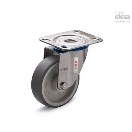 Elesa 452558 Castors stain steel bracket Thermoplastic rubber coating plate bracket, witho 452558