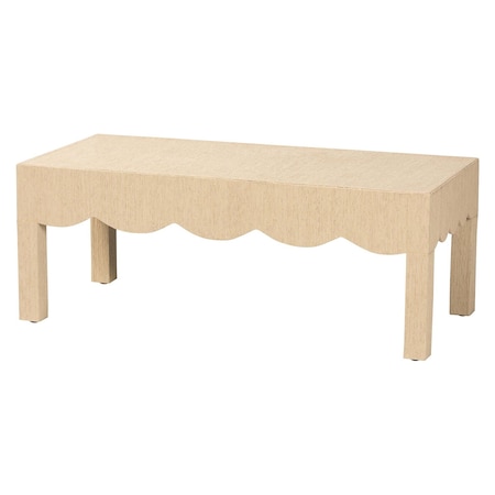 Bali & Pari Mason Grasscloth Coffee Table with Scalloped Apron 266-14583-ZORO