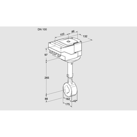 Honeywell Kromschroder Actuator with fitted butterfly valve, IB KS88301092