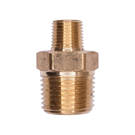 Auveco Brass Hex Nipple 3/8in Threads A 1/8in Threads B, 5PK 320