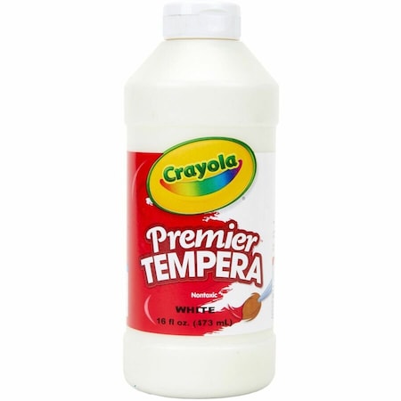 Crayola Premier Tempera Paint, 16 oz, White, 3PK 54-1216-053