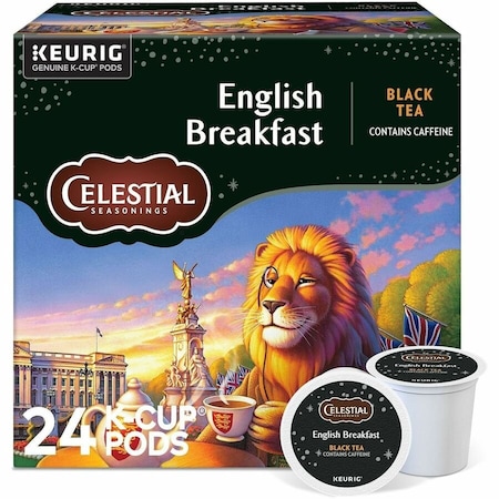 Celestial Seasonings English Breakfast Black Tea K-Cup, Compatible with Keurig Brewer, Black Tea, 24PK 5000330008
