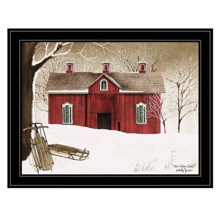 Homeroots New Fallen Snow 4 Black Framed Print Wall Art 404402