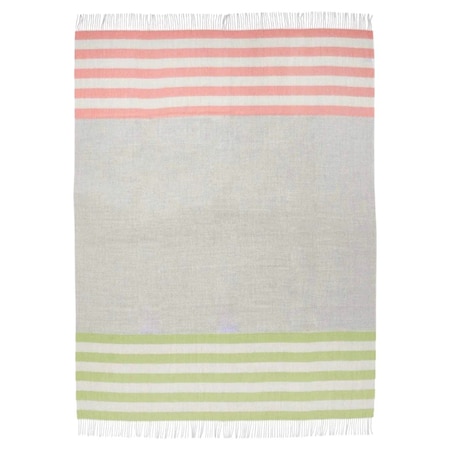 Homeroots Gray Woven Wool Striped Reversable Throw 489635