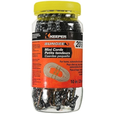Keeper MINI BUNGEE CORD RUBBER 10IN 06053