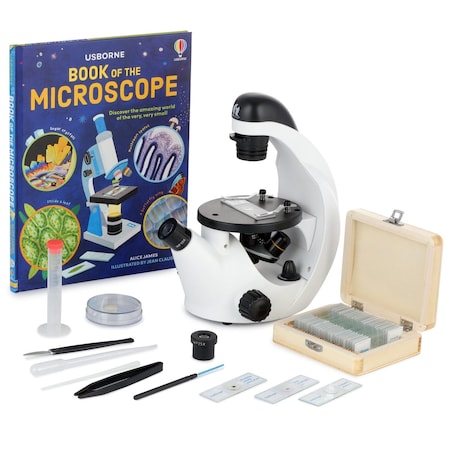 Amscope IQCrew By IN50 STEM Science Discovery Inverted Compound Microscope 40X-500X w/25 Prepared Slides, an IN50C-PS25-WM