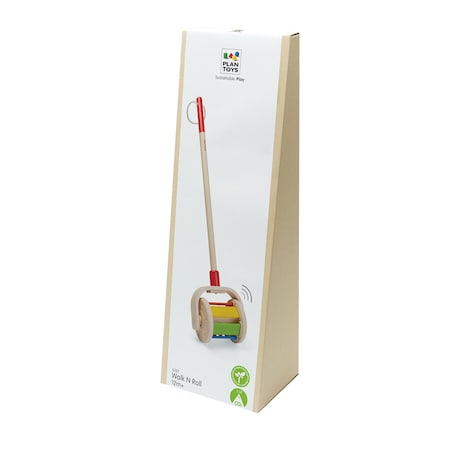 Plantoys Walk N Roll Wooden Push & Pull Toy 5137