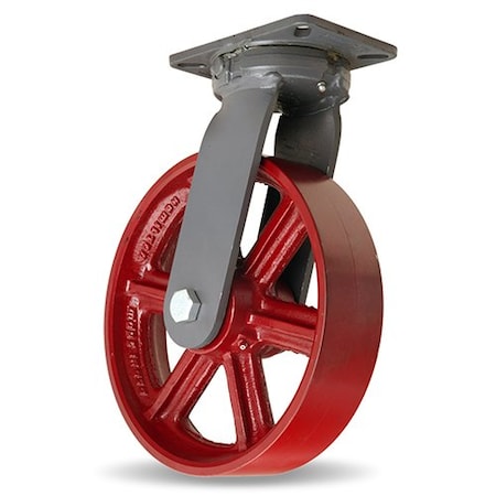 Hamilton Super Endurance Swivel Caster, 12" x 3" Metal Wheel, 1" Straight Roller Bearing S-SEC-12MH