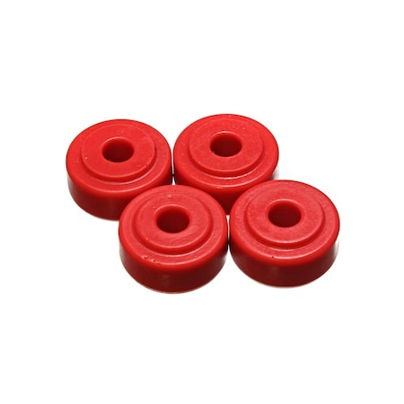 Energy Suspension Shock Absorber Mount Bushing, Red; Polyurethane; Includes Four Grommets For Shock Tower Bayonet end 9.8101R