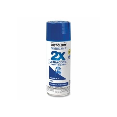 Rust-Oleum Painter's Touch 2X Ultra Cover Gloss Spray Paints + Primer, 12 oz, Aerosol Can, Brilliant Blue, 6PK 647-334027