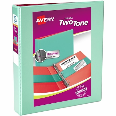 Avery Two-Tone Durable View Binder, Mint/Coral 17289