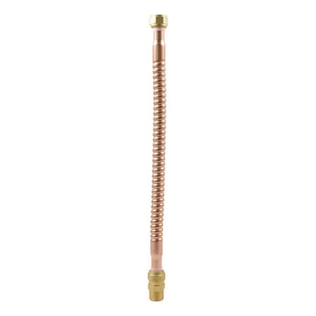 Home-Flex 3/4 in. MIP x 3/4 in. FIP x 18 in. Copper Water Heater Connector Bronze/Copper Metallic HFWCC-07M-18