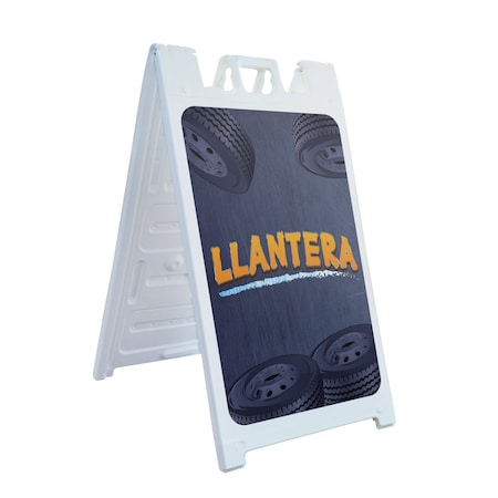 Signmission Llantera, A-Frame & 2 Decals Installed, Heavy-Duty Plastic Frame SBHD-D-2436-30401