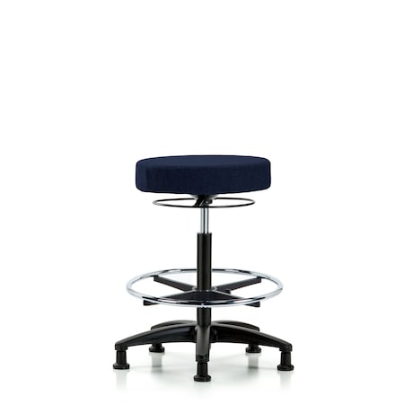 Blue Ridge Ergonomics Bench Stool, Hi, Fabric, CF, Glides, Nav BR-FHBSO-RG-CF-RG-F45