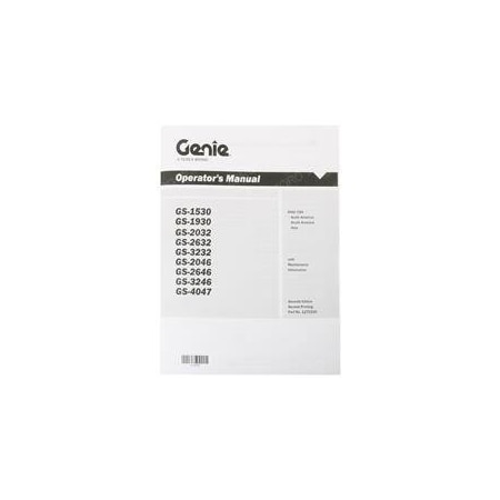 Genie REPLACEMENT MANUAL OPERATORS GS303246 ANSI 1270100GT