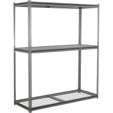 Global Industrial 3 Shelf, Heavy Duty Boltless Shelving Z Beam Starter, 72Wx36Dx60H, Wire Deck B3153933