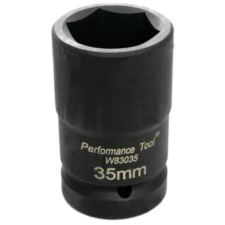 Perform Tool Socket 1 In Drive; 35 mm; Metric; Budd Wheel Socket; Chrome Moly Steel; Single W83035