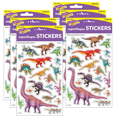 Trend Discovering Dinosaurs superShapes Stickers, Large, 152-Piece Set, 6PK T46329