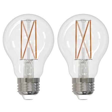 Bulbrite 50W Equivalent Warm White Light A19 Dimmable LED Filament Light Bulb, 2PK 861423