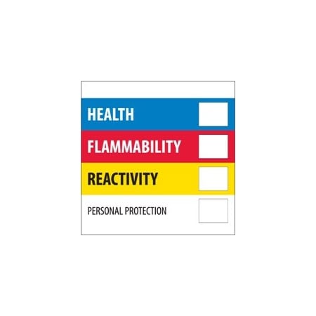 Bubblefast 2 x 2'' - ''Health Flammability Reactivity'' BFDL1285