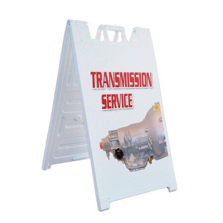 Signmission Transmission Service, A-Frame & 2 Sign Inserts, Heavy-Duty Plastic Frame SBHD-C-2436-Transmission Service