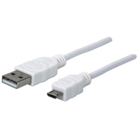 Manhattan - Strategic 6 FT USB 2.0 CBL AM-MICRO BM WHT 324069