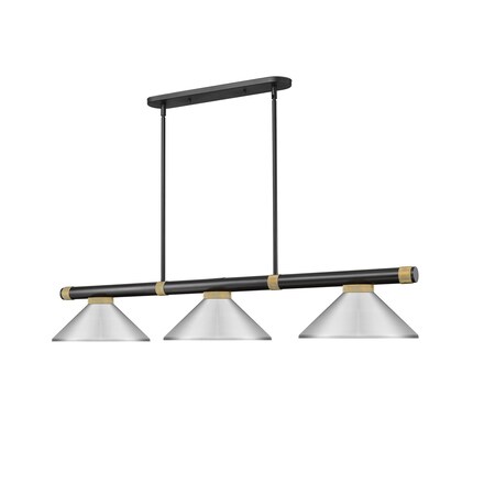 Z-Lite Vanguard Matte Black + Rubbed Brass 3 Light Billiard 3050-3MB-RB-MBN