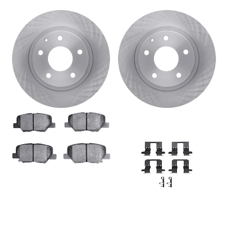 Dynamic Friction Co DFC Brake Rotor with 5000 Brake Pads and Hardware Kit 6512-80238