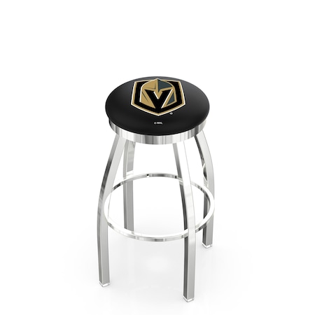 Holland Bar Stool Co 36" Chrome Vegas Golden Knights Swivel Bar Stool, Accent Ring L8C2C36LVGdKn