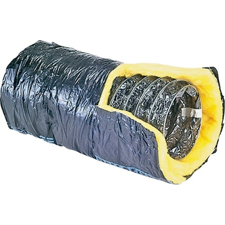 Ll Building Products Master Flow Insulated Flexible Duct, 8 in, 25 ft L, Fiberglass, Silver F6IFD8X300