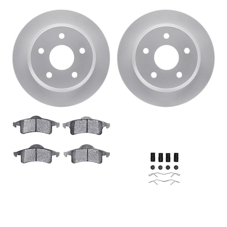 Dynamic Friction Co DFC GEOSPEC Coated Rotor- Heavy Duty Brake Pad includes Hardware 4412-42025