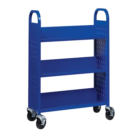 Hirsh Hirsh Single-sided Mobile Book Cart for Schools, Classic Blue 21790