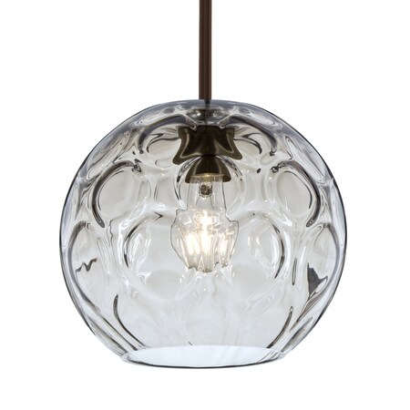 Besa Lighting Bombay Stem Pendant, Clear, Bronze Finish, 1x60W Incandescent 1TT-BOMYCL-BR
