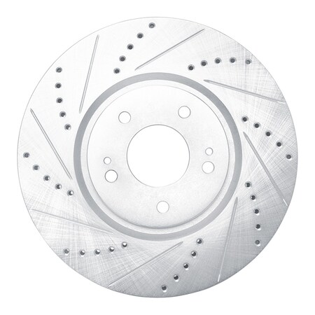 Dynamic Friction Co DFC Brake Rotor - Drilled and Slotted - Silver 631-72035L